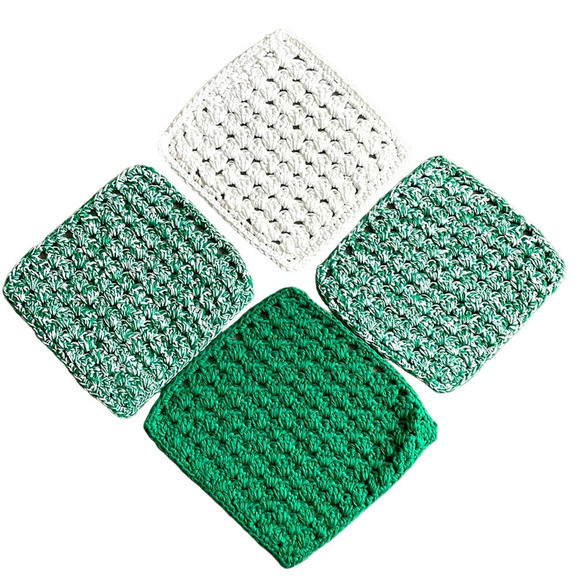 Jazzy Gems Other - 4 Hand Crocheted Washcloth Dishcloths - 100% Cotton